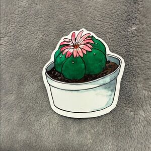 Green and Pink Cactus Magnet